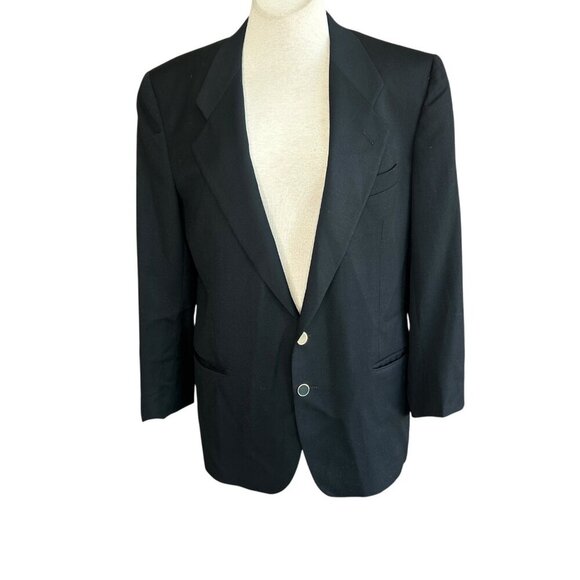 Giorgio Armani Black Italian Wool Blazer Sport Coat Blazer Mani Size 40R - Picture 1 of 14
